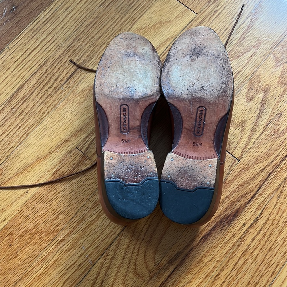 Brown leather COACH Oxford shoes - Picture 4 of 5